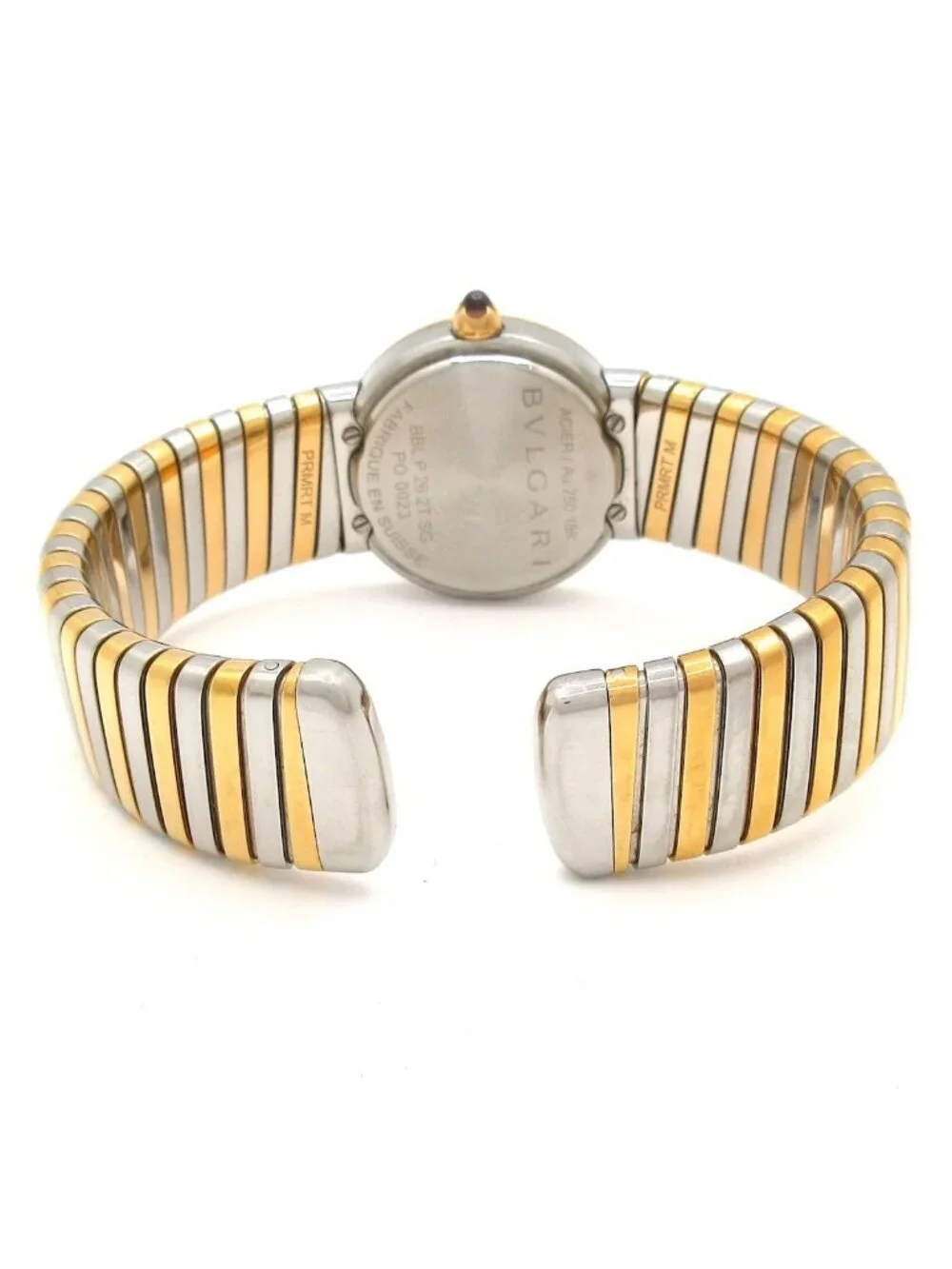 Bvlgari Watch Tubogas 18k Pink Gold SS Diamond Index Shell White
